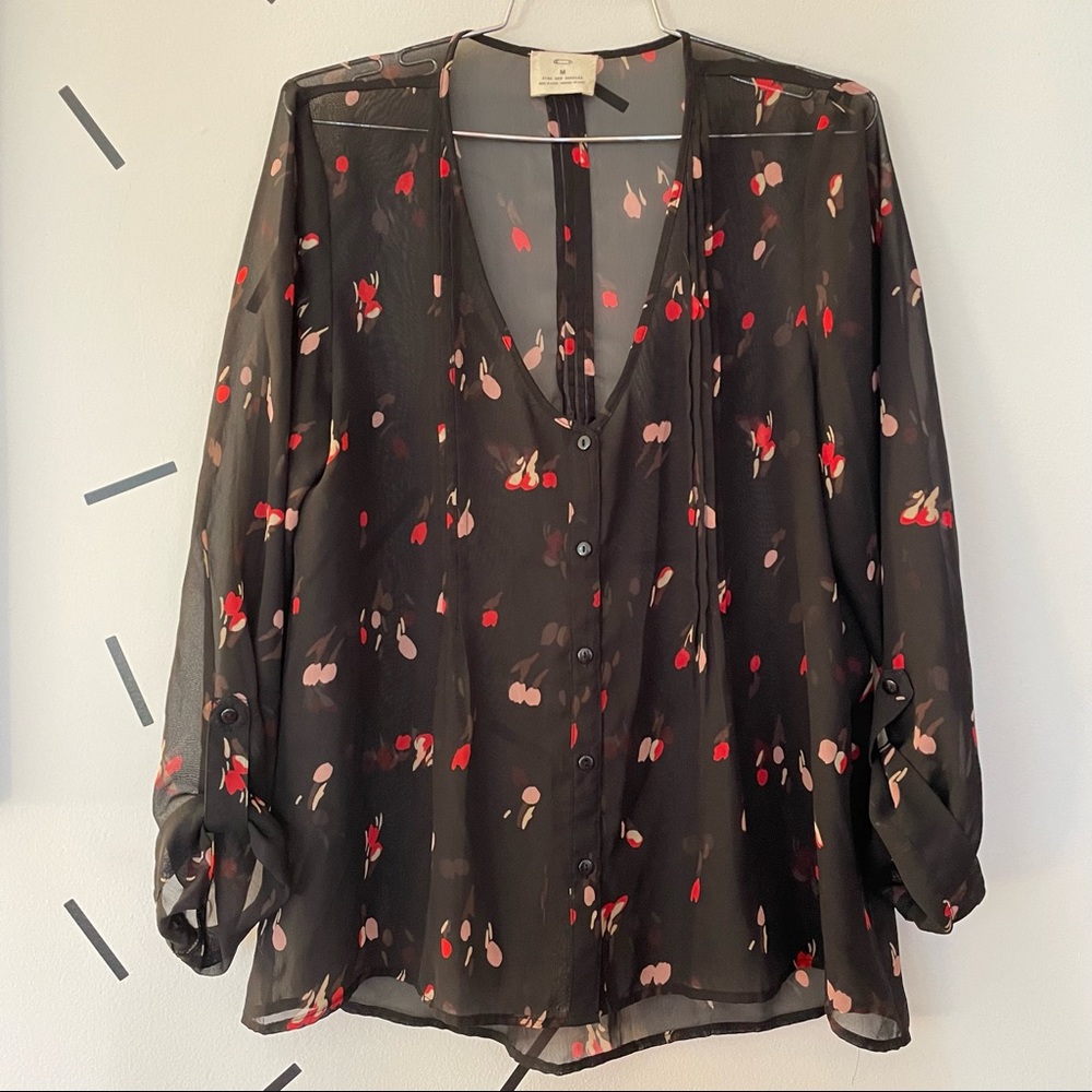 Pins and Needles Urban Outfitters Flowy Sheer Blouse